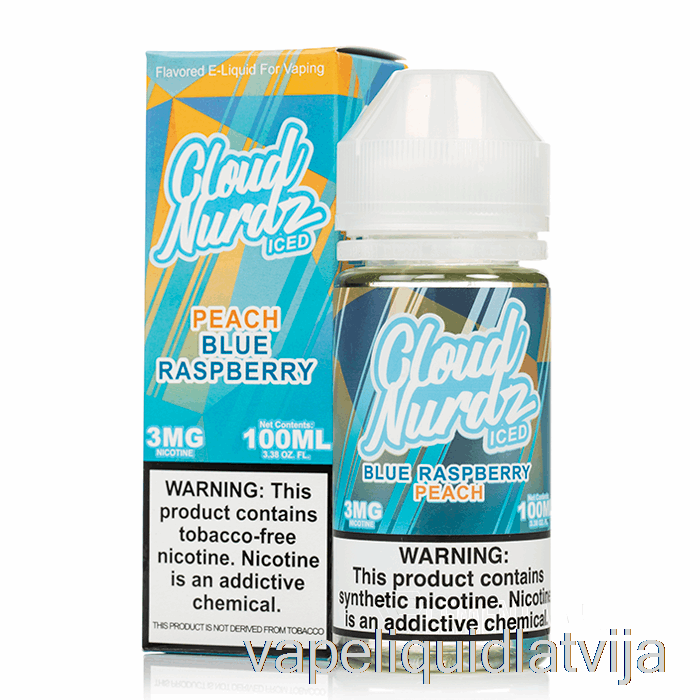 Ledus Persiku Zilā Avene - Mākonis Nurdz - 100ml 0mg Vape šķidrums